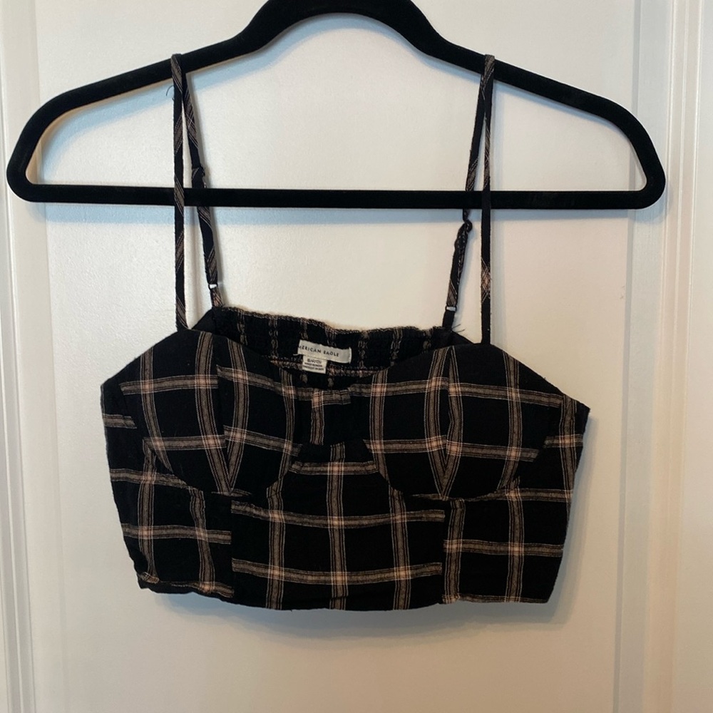 American Eagle plaid bustier